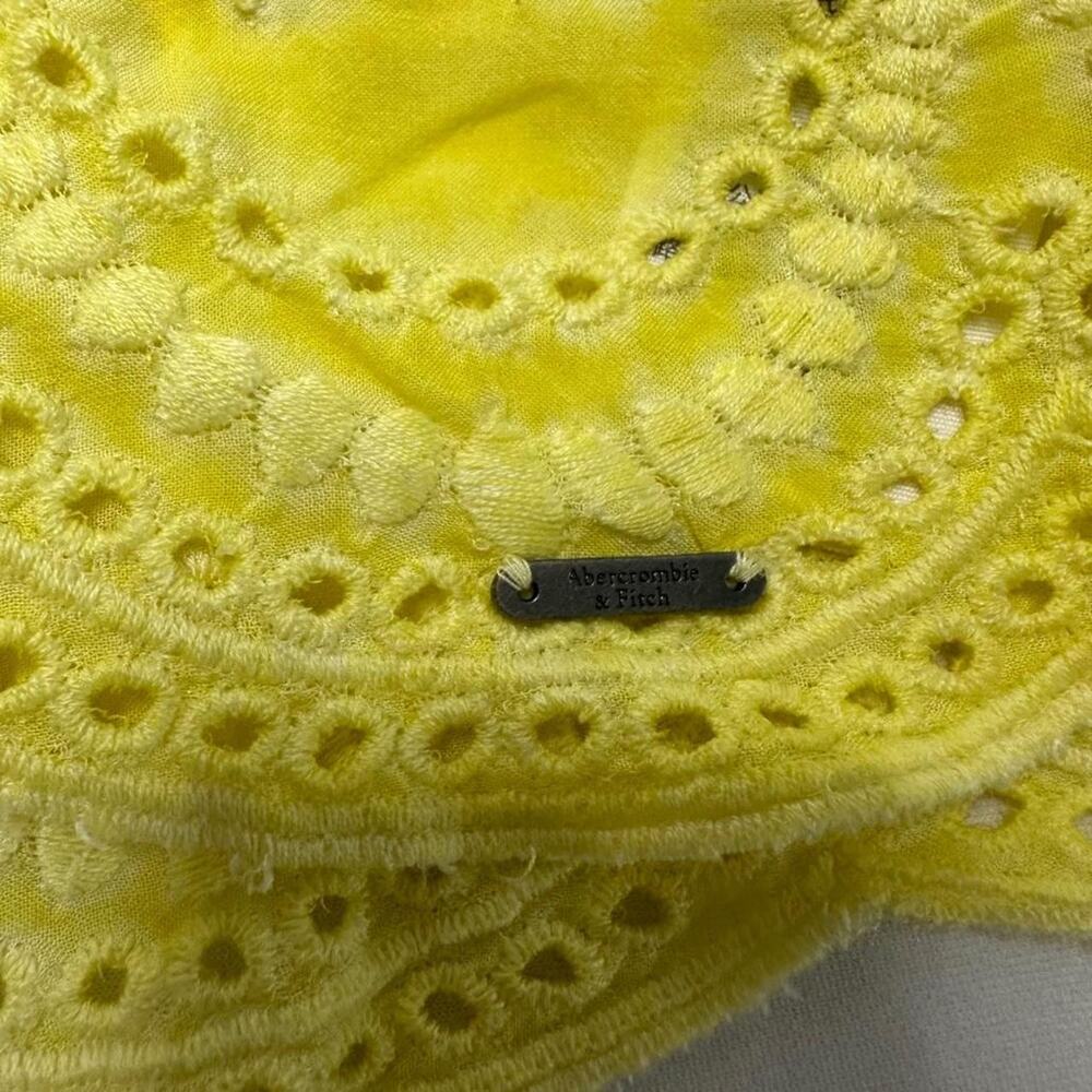 Abercrombie & Fitch Women’s Yellow Blouse Boho Casual Vibes Short Sleeve Size M - Picture 5 of 5